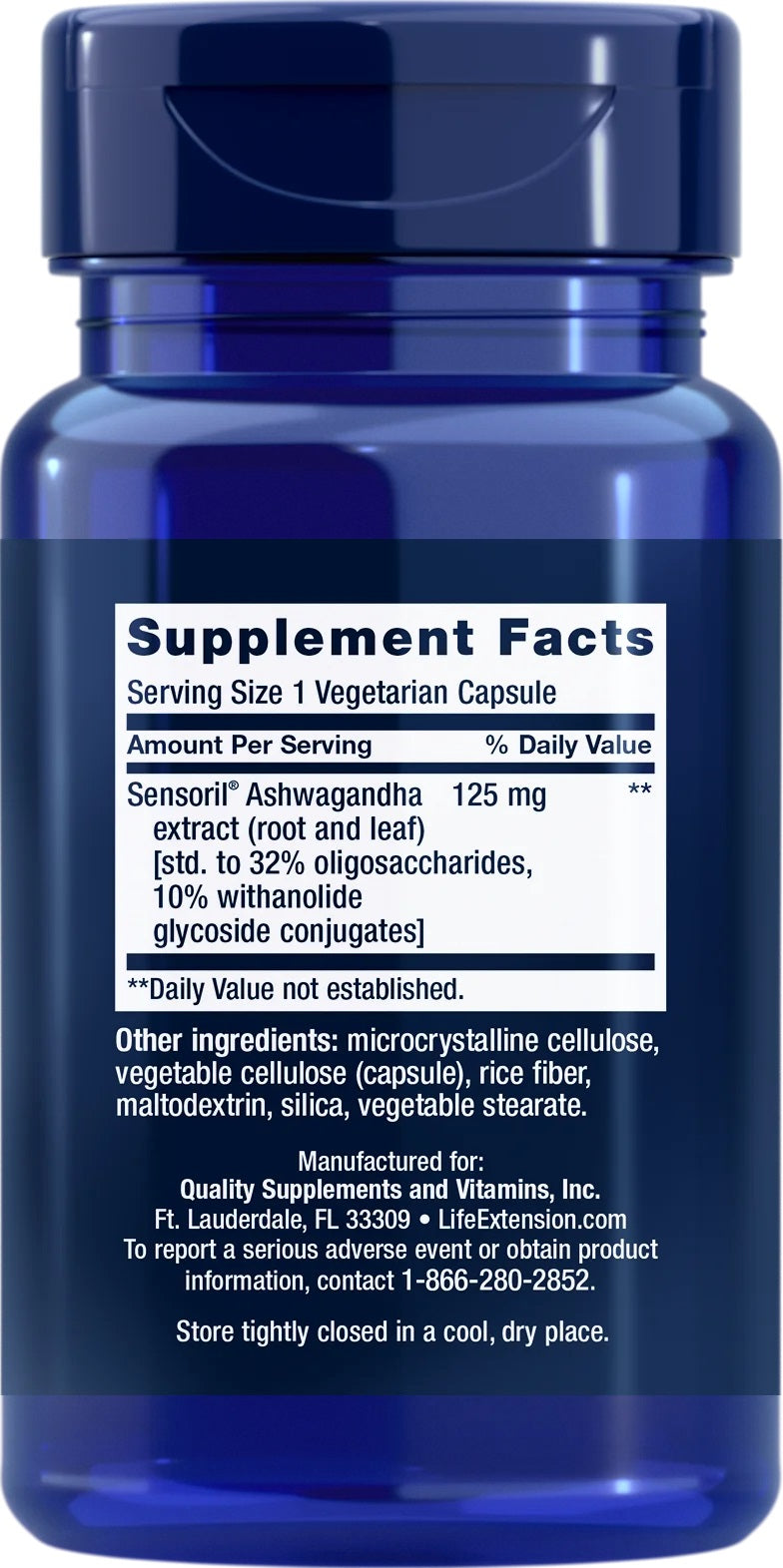 Life Extension - Optimised Ashwagandha Extract Sensoril
