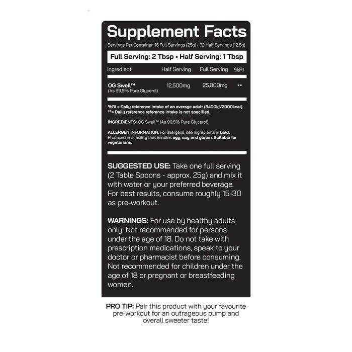 DNA Sports - OG Swell - Glycerol Pump Pre-workout Serum