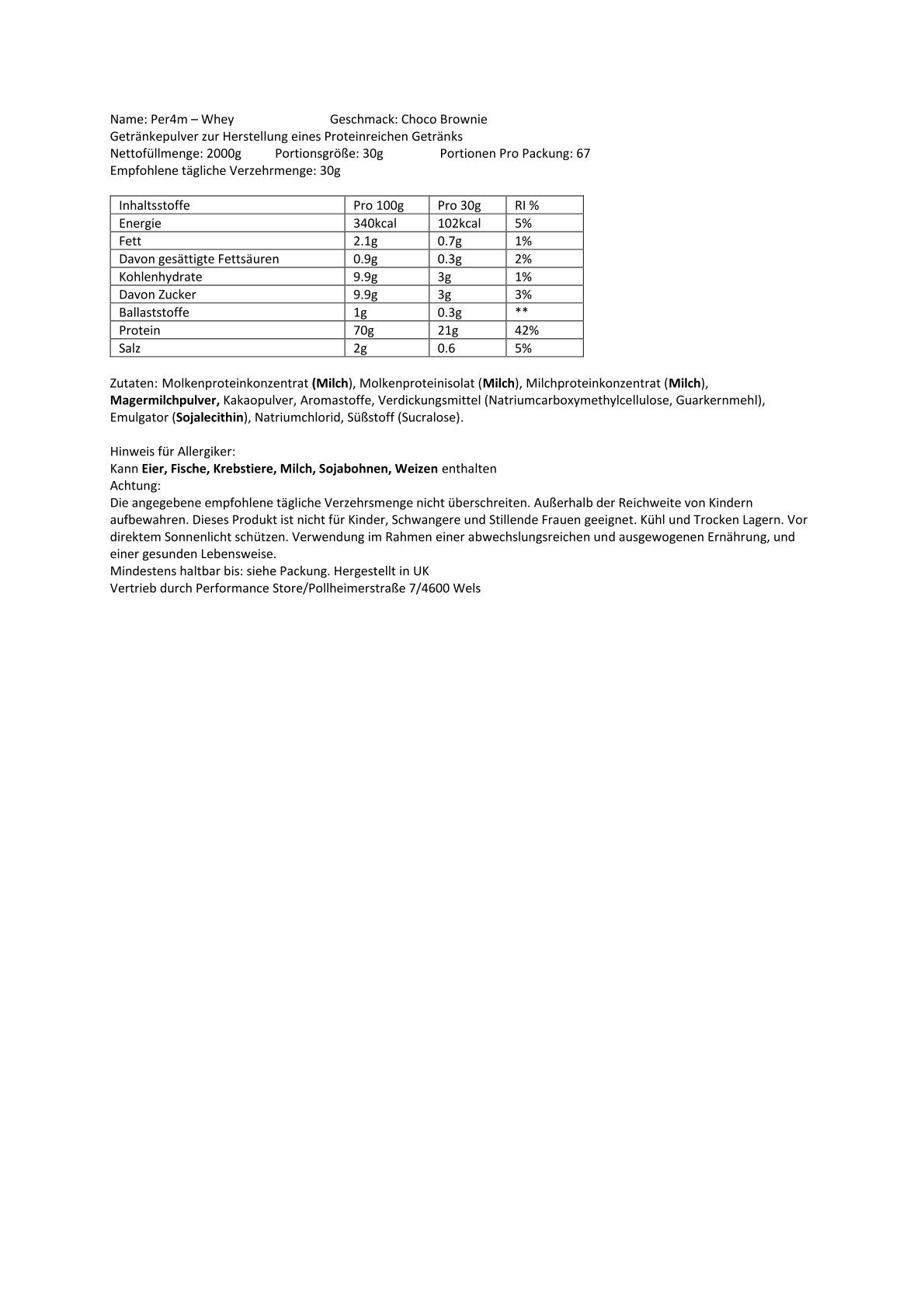 Per4m - Whey Protein 2kg