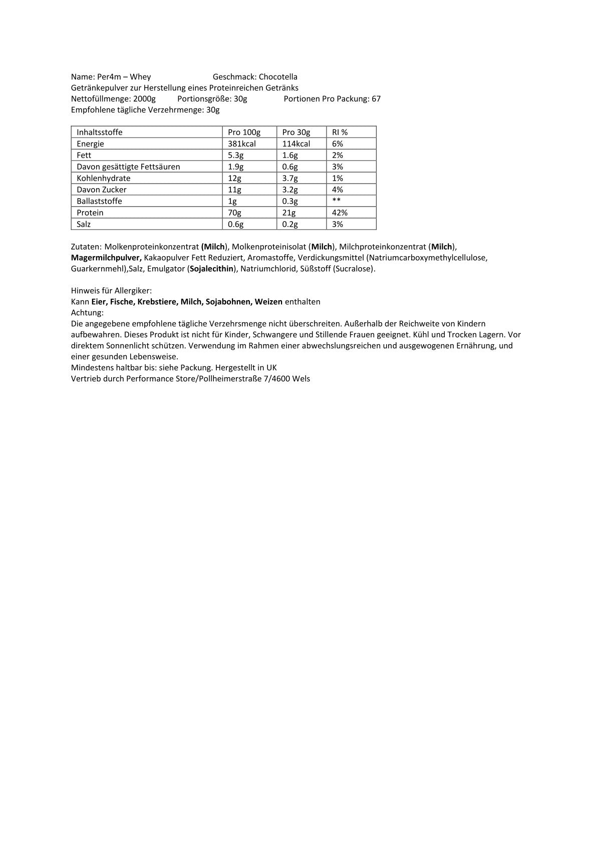 Per4m - Whey Protein 2kg