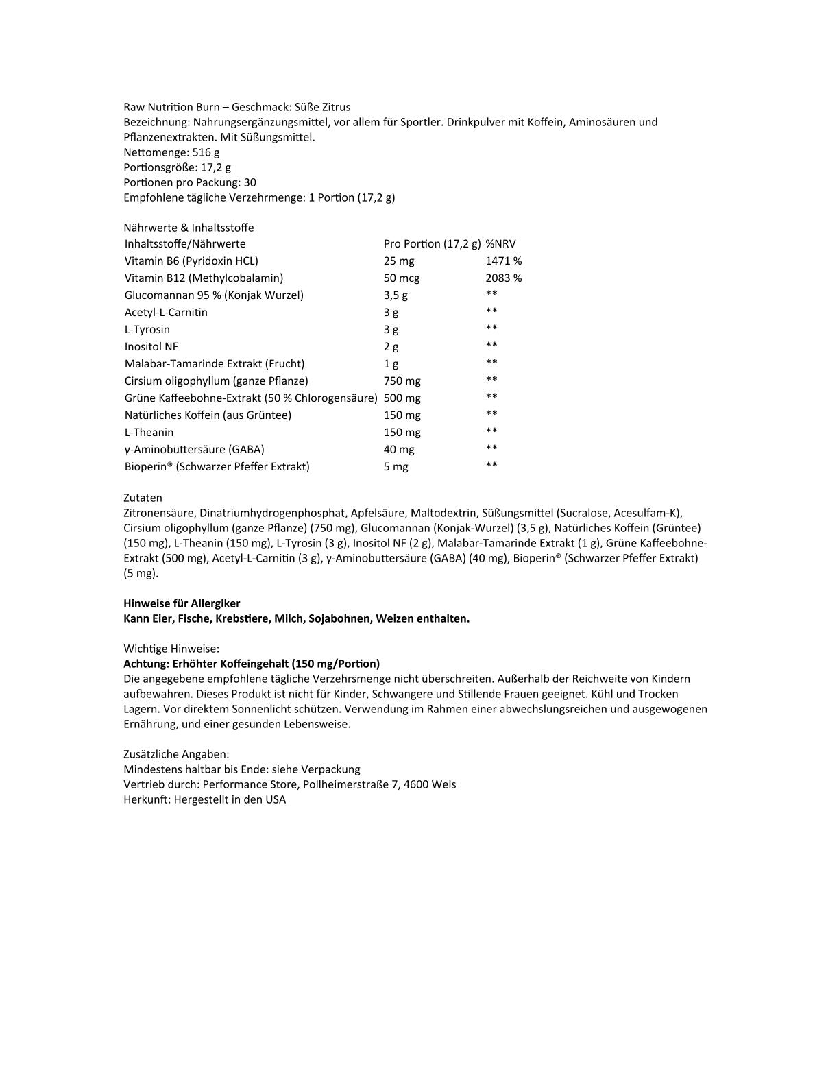 Raw Nutrition US - Burn