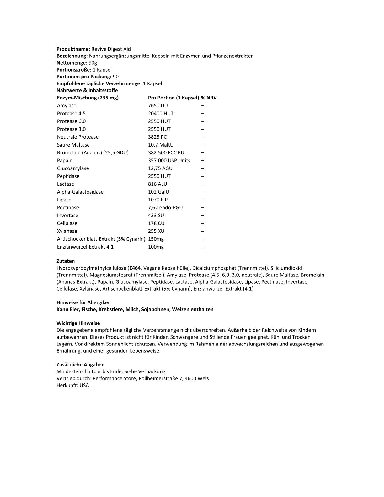 Revive MD - Digest Aid