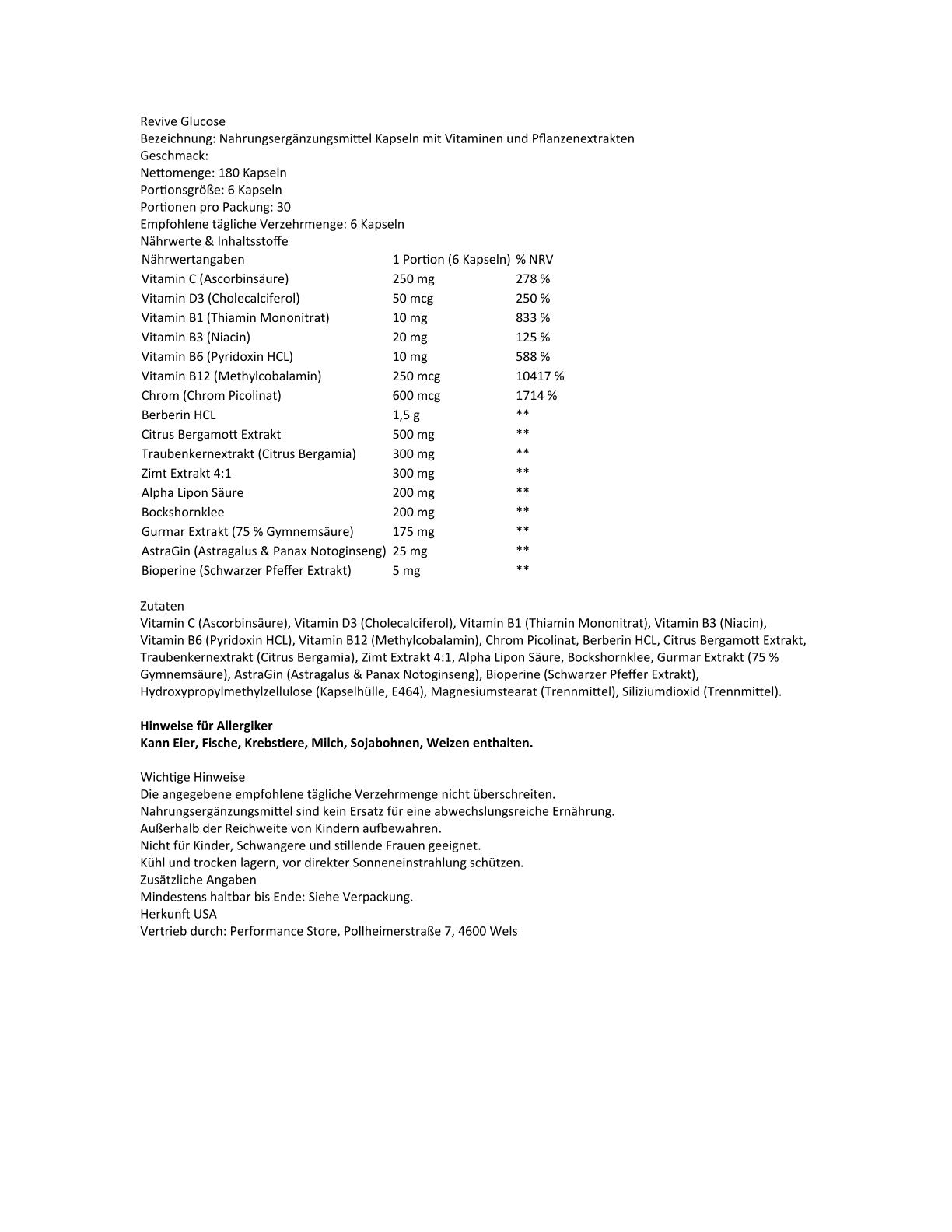 Revive MD - Glucose