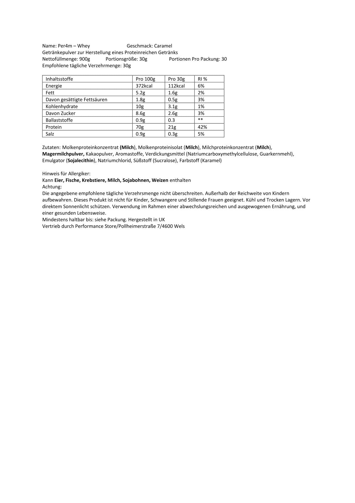 Per4m - Whey Protein 900g