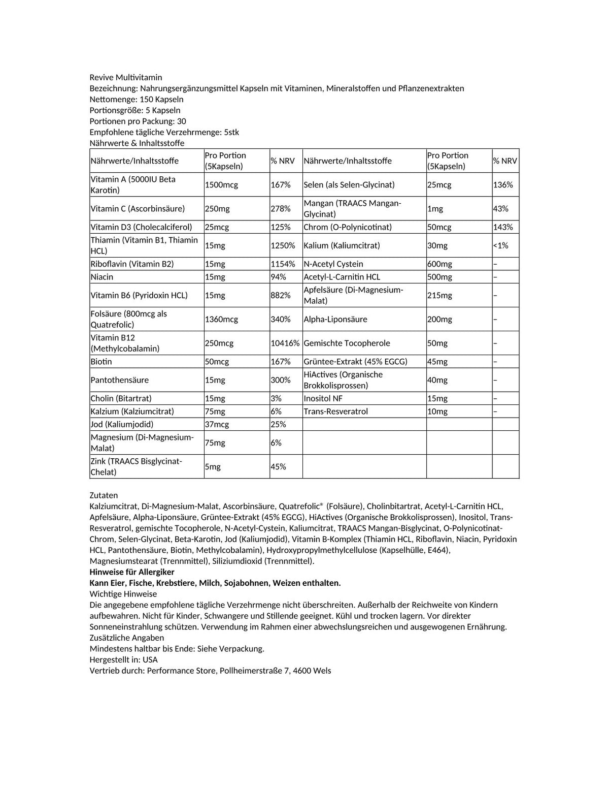 Revive MD - Multivitamin