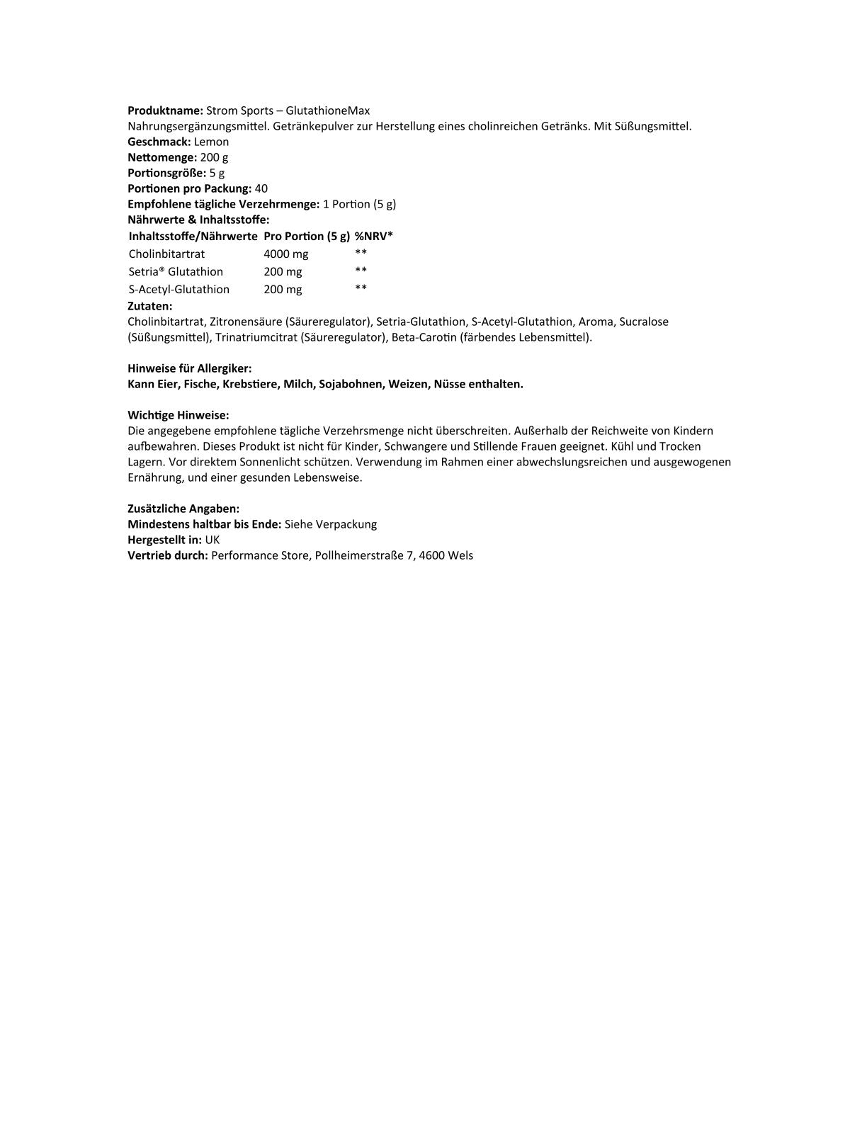 Strom Sports - GlutathioneMax