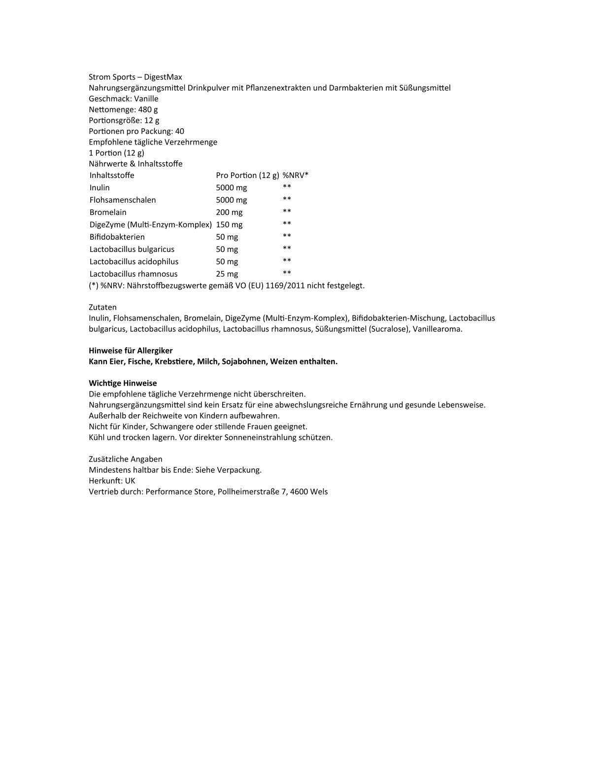 Strom Sports - DigestMax