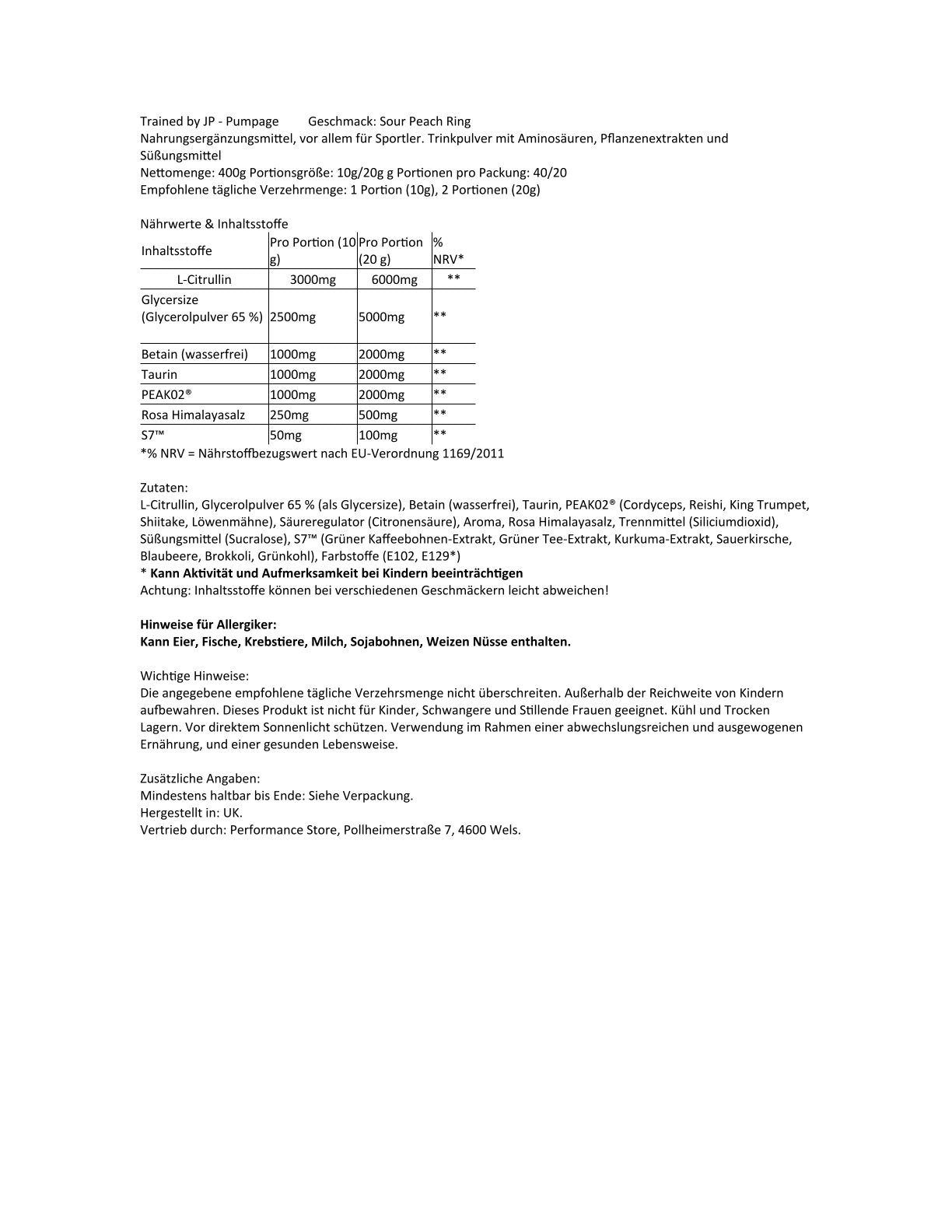 Trained by JP Nutrition - Pumpage