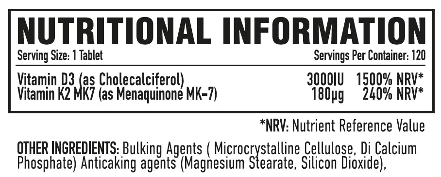 Per4m - Vitamin D3 Plus K2 Tablets
